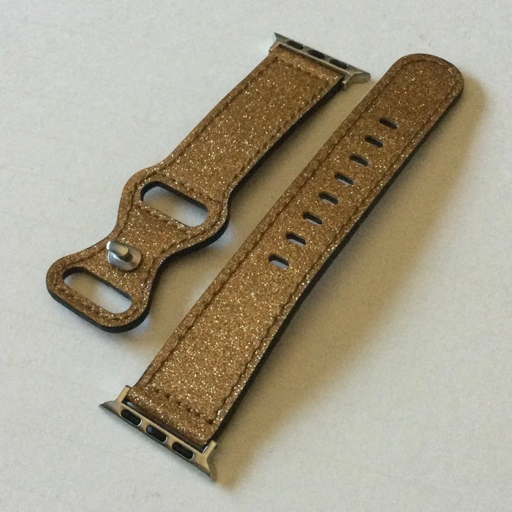 POSH TECH CALLIE PATENT LEATHER GOLD GLITTER APPLE WATCH BAND 42/44 mm NWOT
